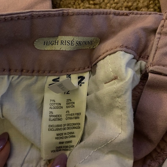 Seven 7 Womens High Rise Waist Jeans Skinny Stretch Com Mauve Pink Sz 12 - Picture 3 of 11